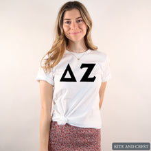 Load image into Gallery viewer, T-Shirt | Basic Black Letters Shirt | Sorority Gift Idea
