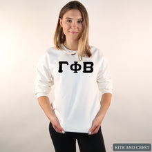 Load image into Gallery viewer, Sweatshirt | Basic Black Letters Crewneck Sweatshirt | Sorority Gift Idea
