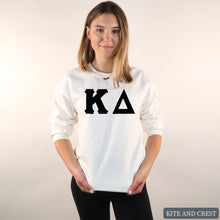 Load image into Gallery viewer, Sweatshirt | Basic Black Letters Crewneck Sweatshirt | Sorority Gift Idea
