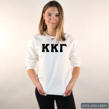 Load image into Gallery viewer, Sweatshirt | Basic Black Letters Crewneck Sweatshirt | Sorority Gift Idea
