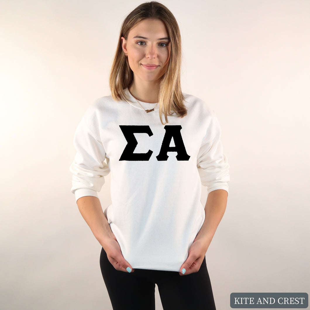 Basic Black Letters Crewneck Sweatshirt