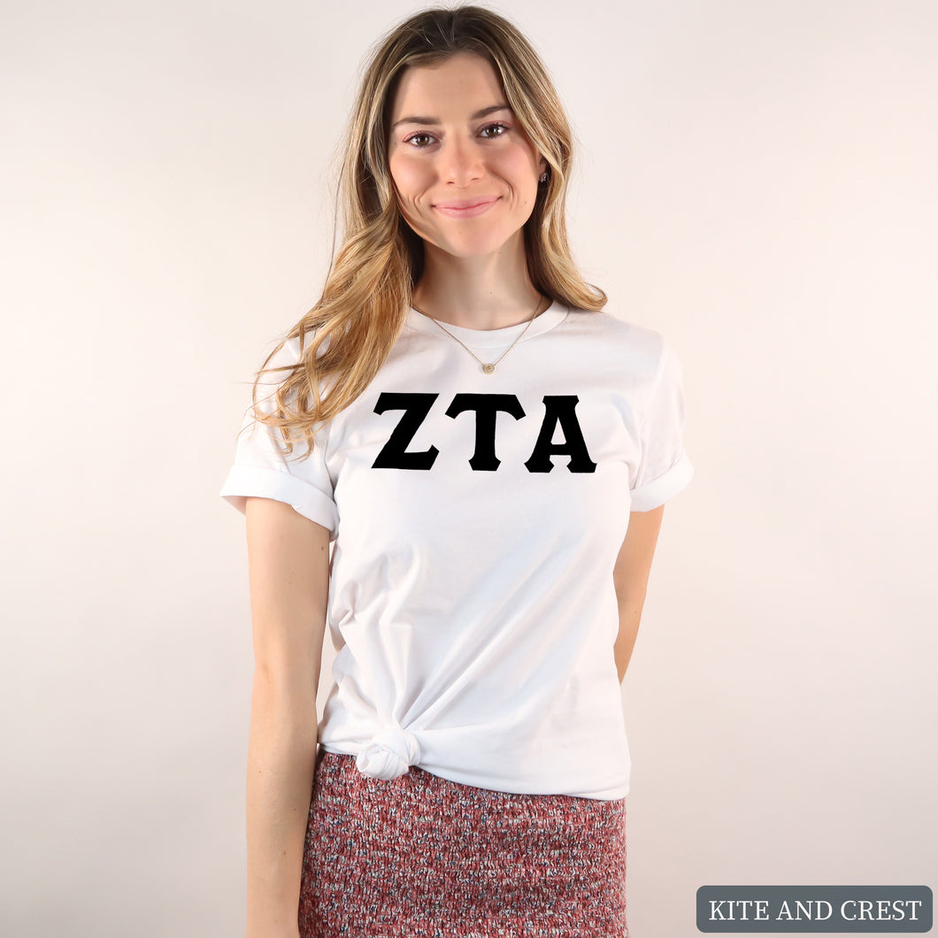 T-Shirt | Basic Black Letters Shirt | Sorority Gift Idea