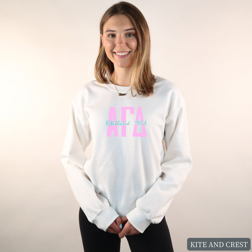 Sweatshirt - Bright Retro Crewneck Sweatshirt