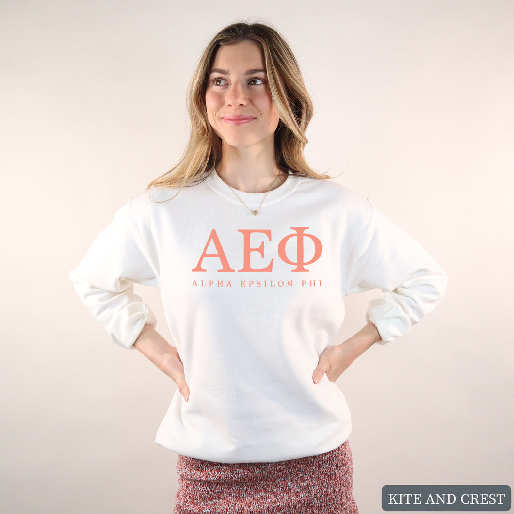 Sweatshirt | Colored Block Letters Crewneck Sweatshirt | Sorority Gift Idea