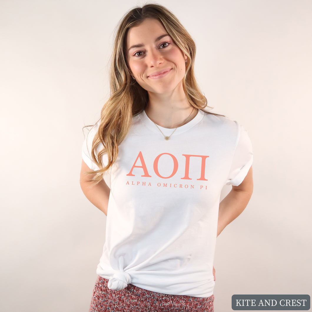 T-Shirt | Colored Block Letters Shirt | Sorority Gift Idea