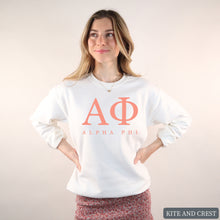 Load image into Gallery viewer, Sweatshirt | Colored Block Letters Crewneck Sweatshirt | Sorority Gift Idea
