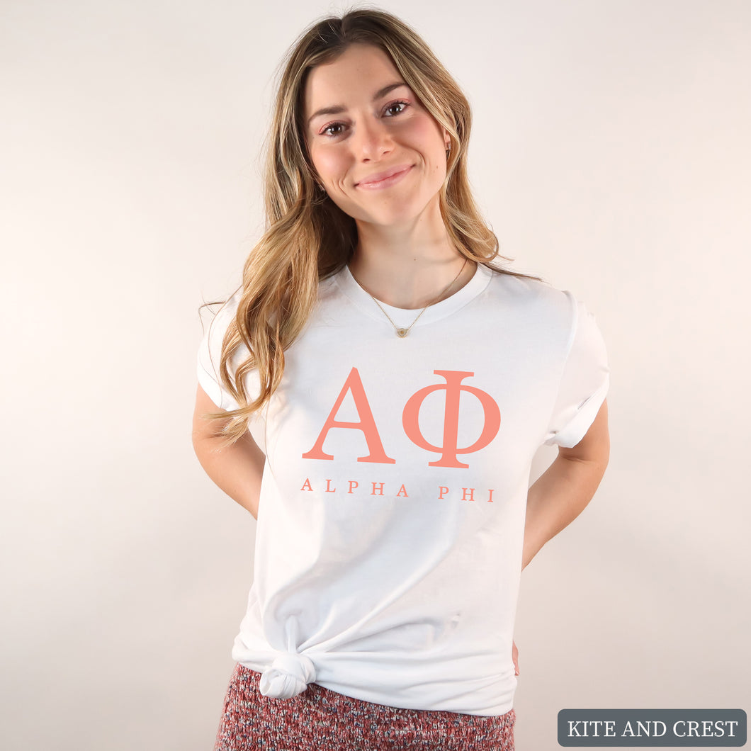 T-Shirt | Colored Block Letters Shirt | Sorority Gift Idea