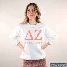 Load image into Gallery viewer, Sweatshirt | Colored Block Letters Crewneck Sweatshirt | Sorority Gift Idea
