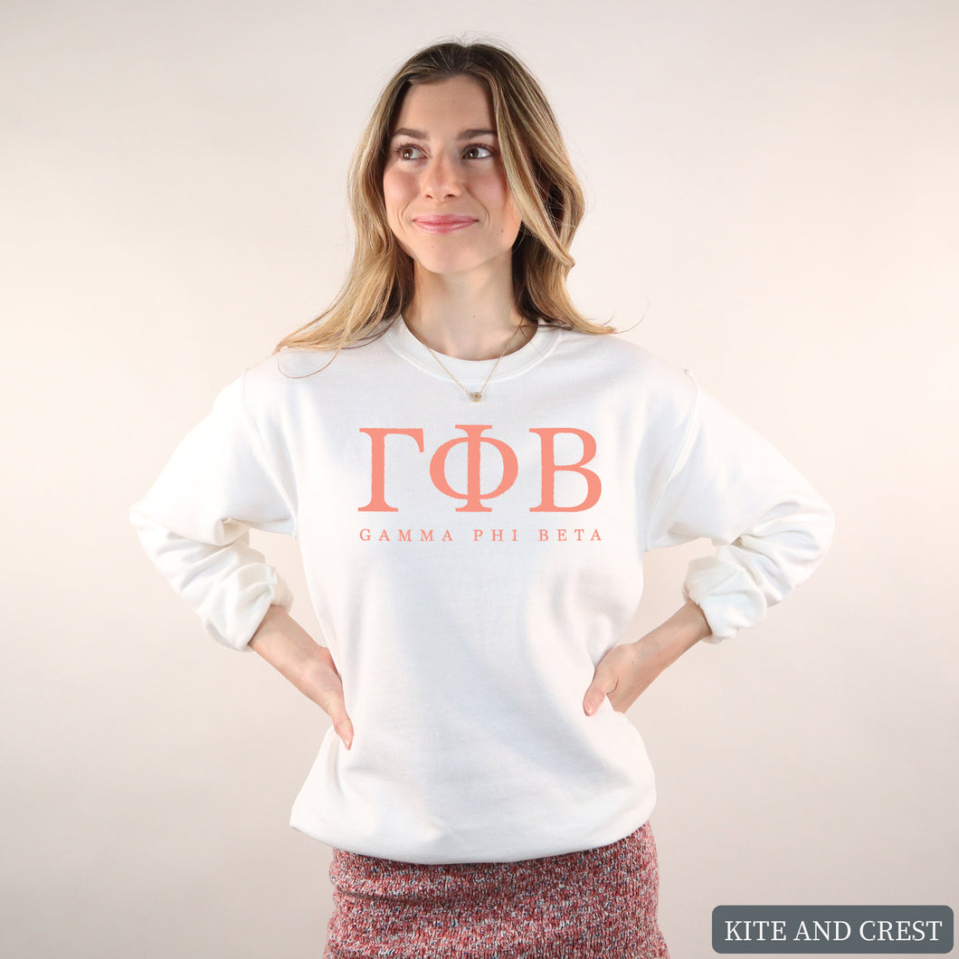 Sweatshirt | Colored Block Letters Crewneck Sweatshirt | Sorority Gift Idea