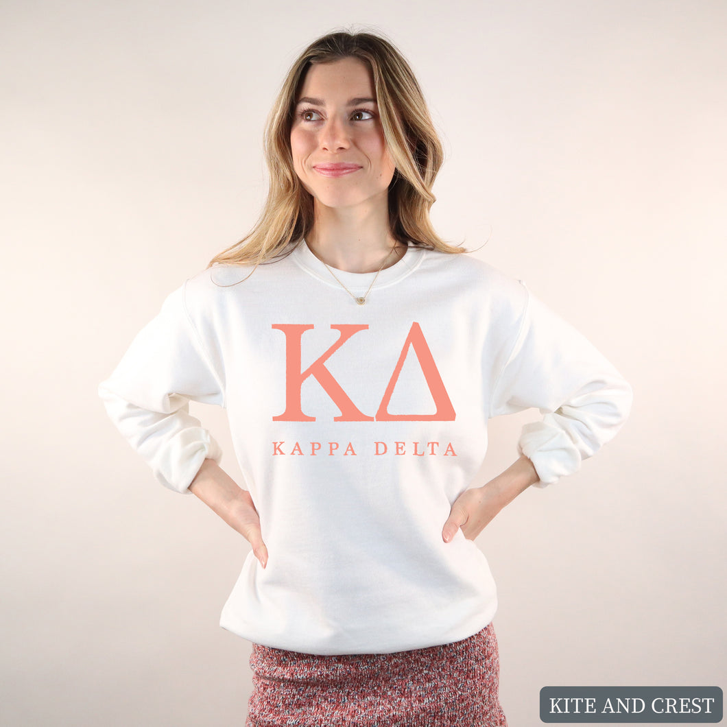 Sweatshirt | Colored Block Letters Crewneck Sweatshirt | Sorority Gift Idea