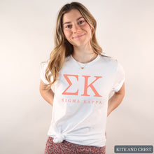 Load image into Gallery viewer, T-Shirt | Colored Block Letters Shirt | Sorority Gift Idea
