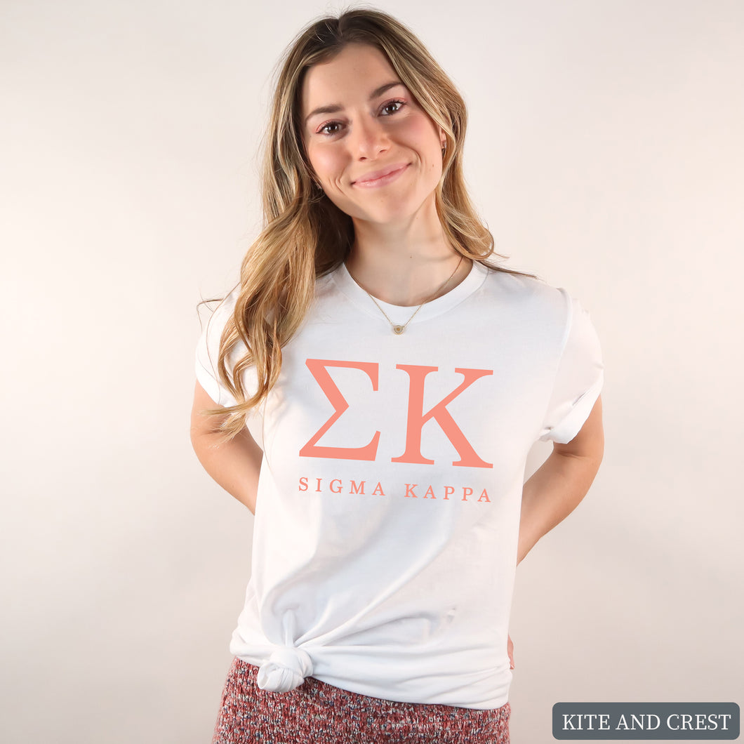 T-Shirt | Colored Block Letters Shirt | Sorority Gift Idea