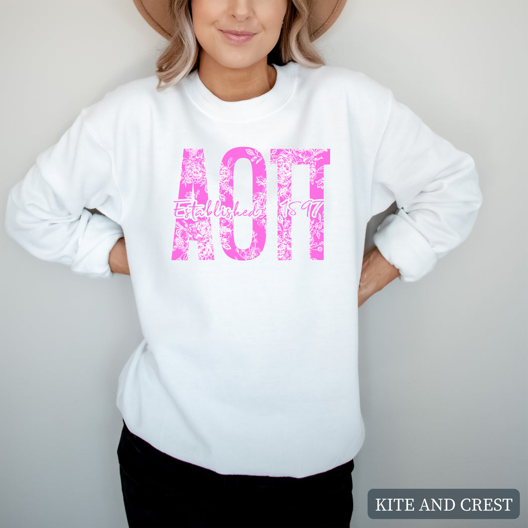 nk Floral Sorority Crewneck Sweatshirt