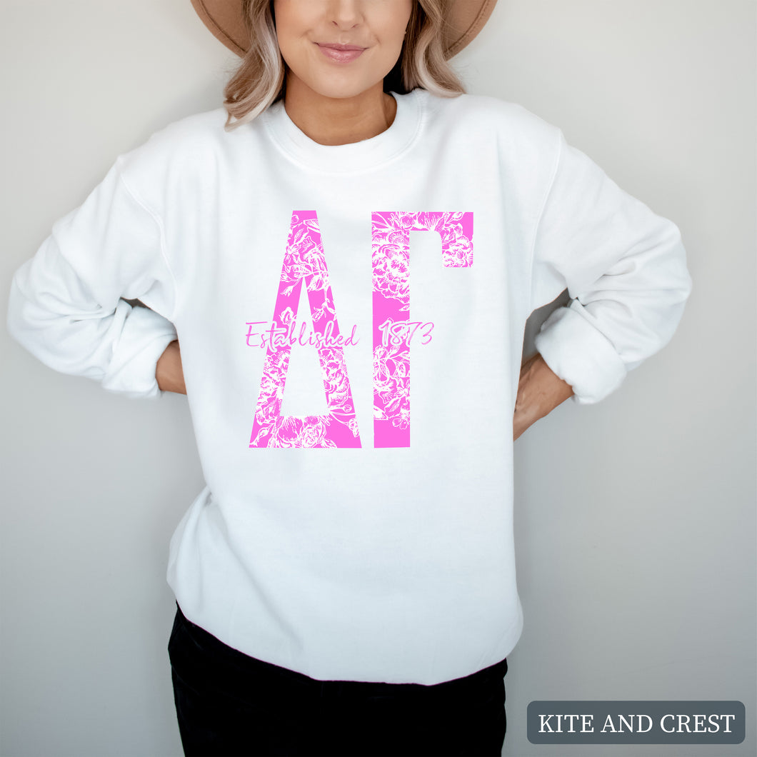 nk Floral Sorority Crewneck Sweatshirt
