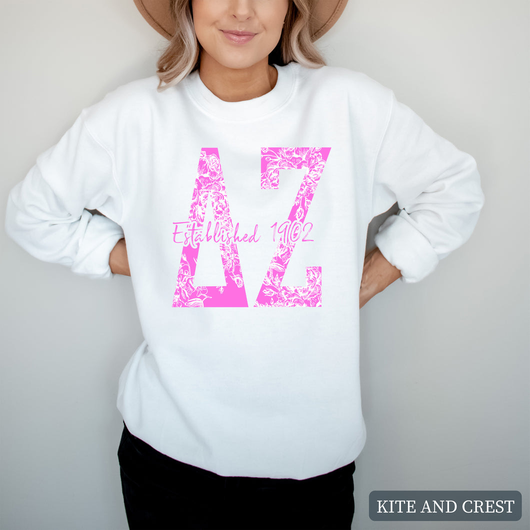 nk Floral Sorority Crewneck Sweatshirt