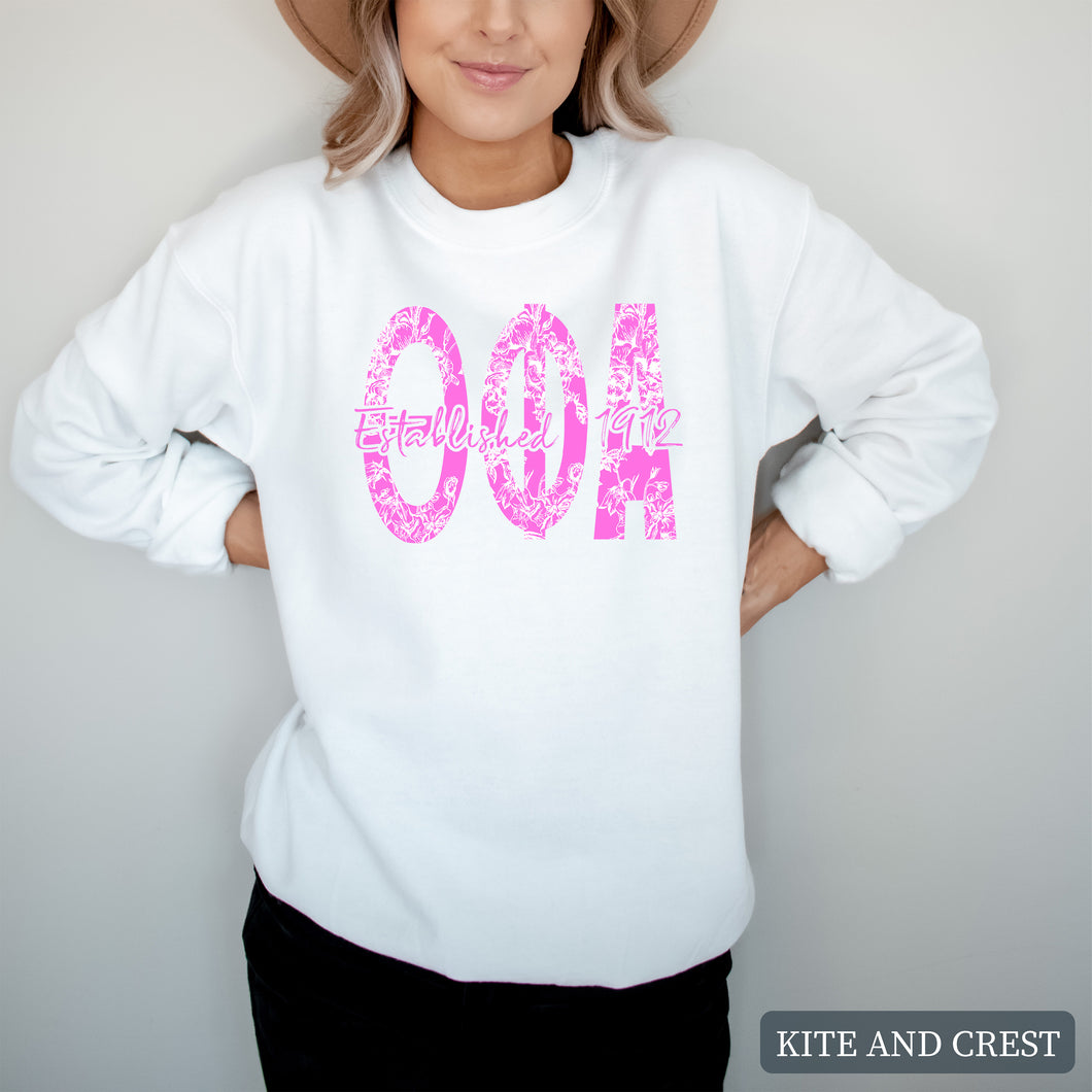 nk Floral Sorority Crewneck Sweatshirt