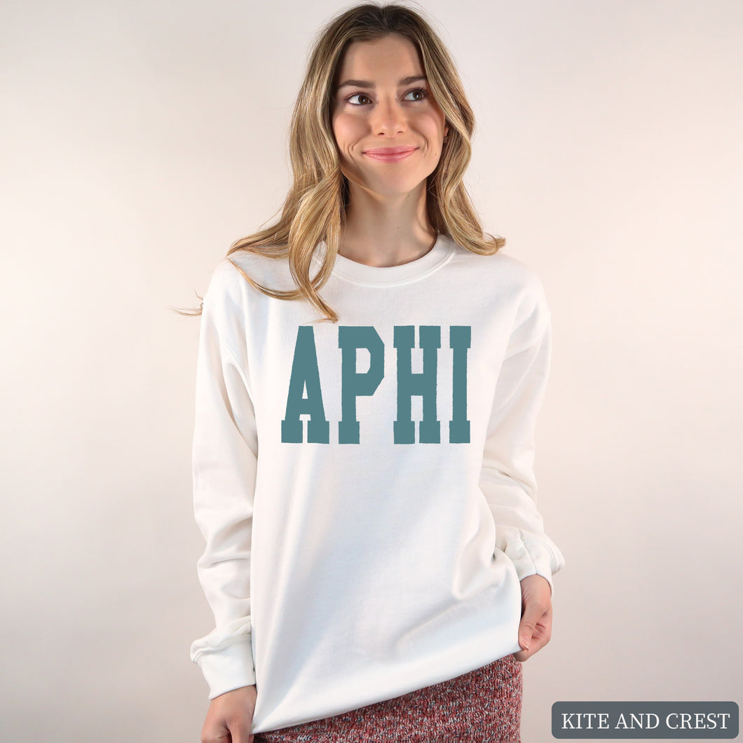 Sweatshirt - Blue Retro Crewneck Sweatshirt