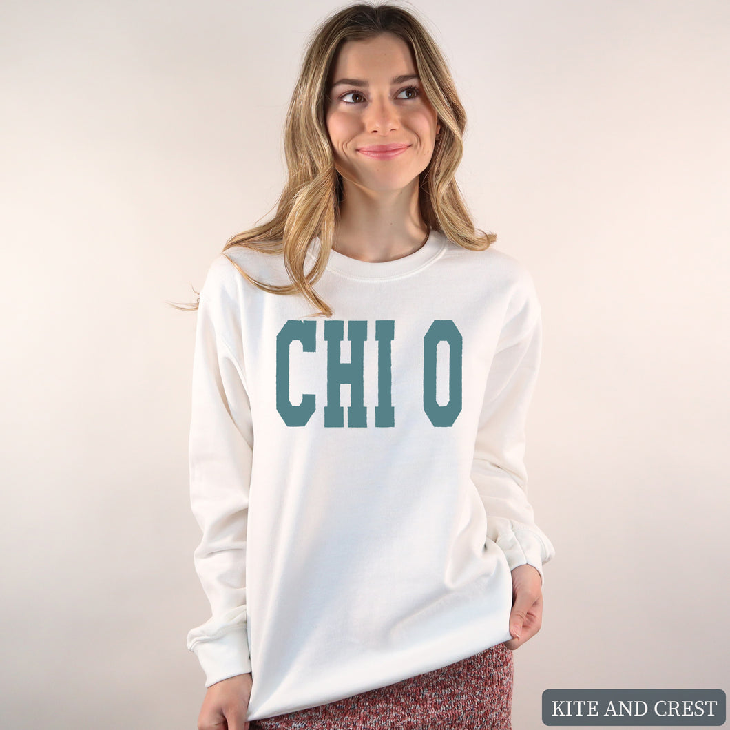 Sweatshirt - Blue Retro Crewneck Sweatshirt