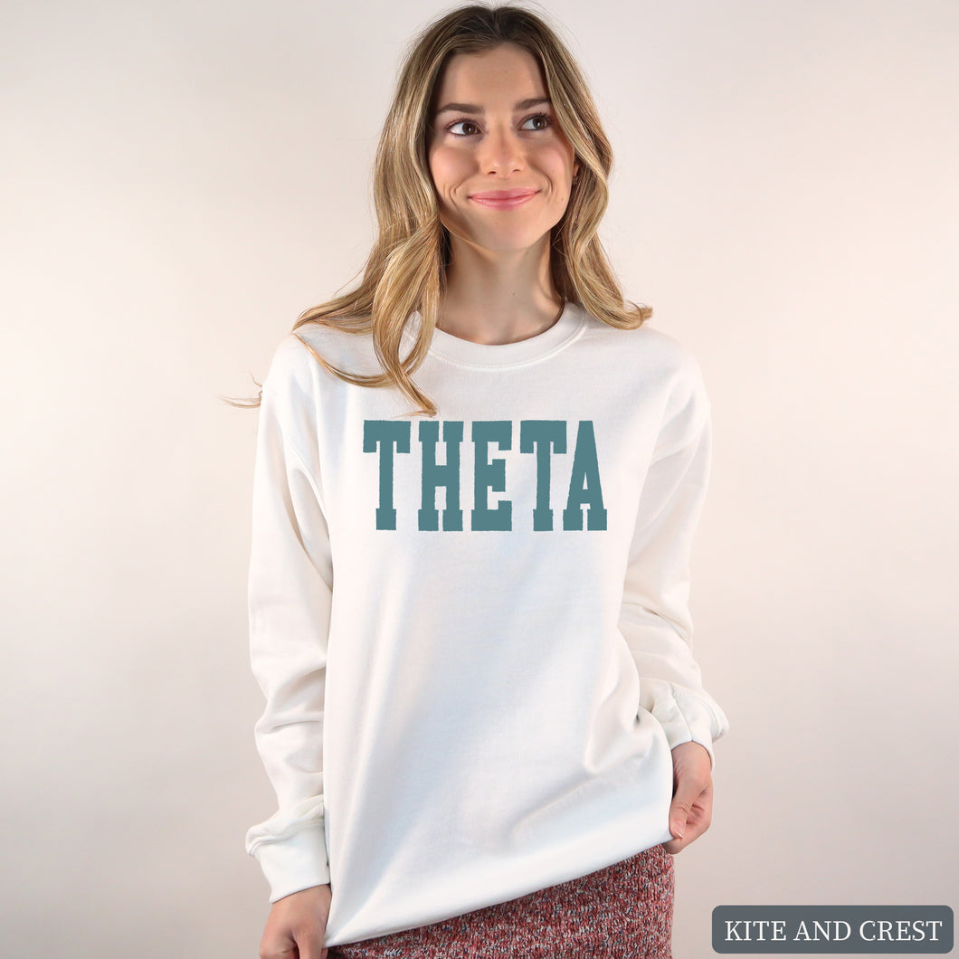 Sweatshirt - Blue Retro Crewneck Sweatshirt