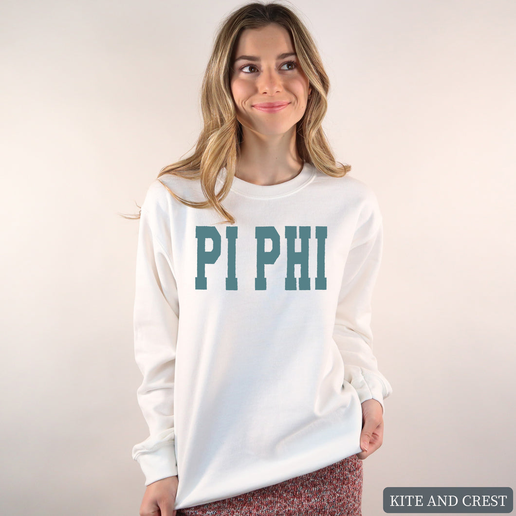 Sweatshirt - Blue Retro Crewneck Sweatshirt