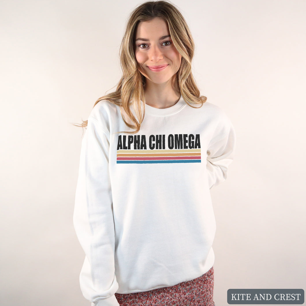 Sweatshirt | Colorful Stripes Crewneck Sweatshirt | Sorority Gift Idea