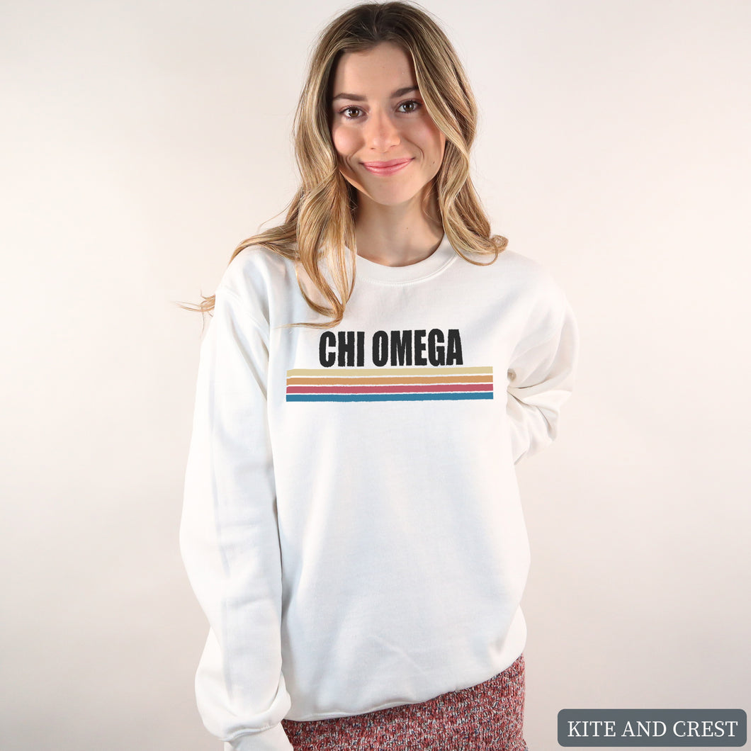 Sweatshirt | Colorful Stripes Crewneck Sweatshirt | Sorority Gift Idea