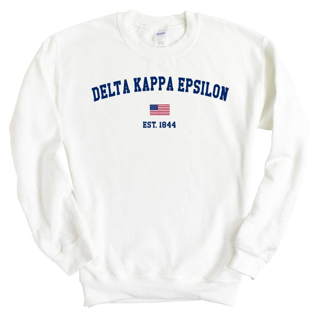 USA Flag Sweatshirt - Fraternity Crewneck Sweatshirt