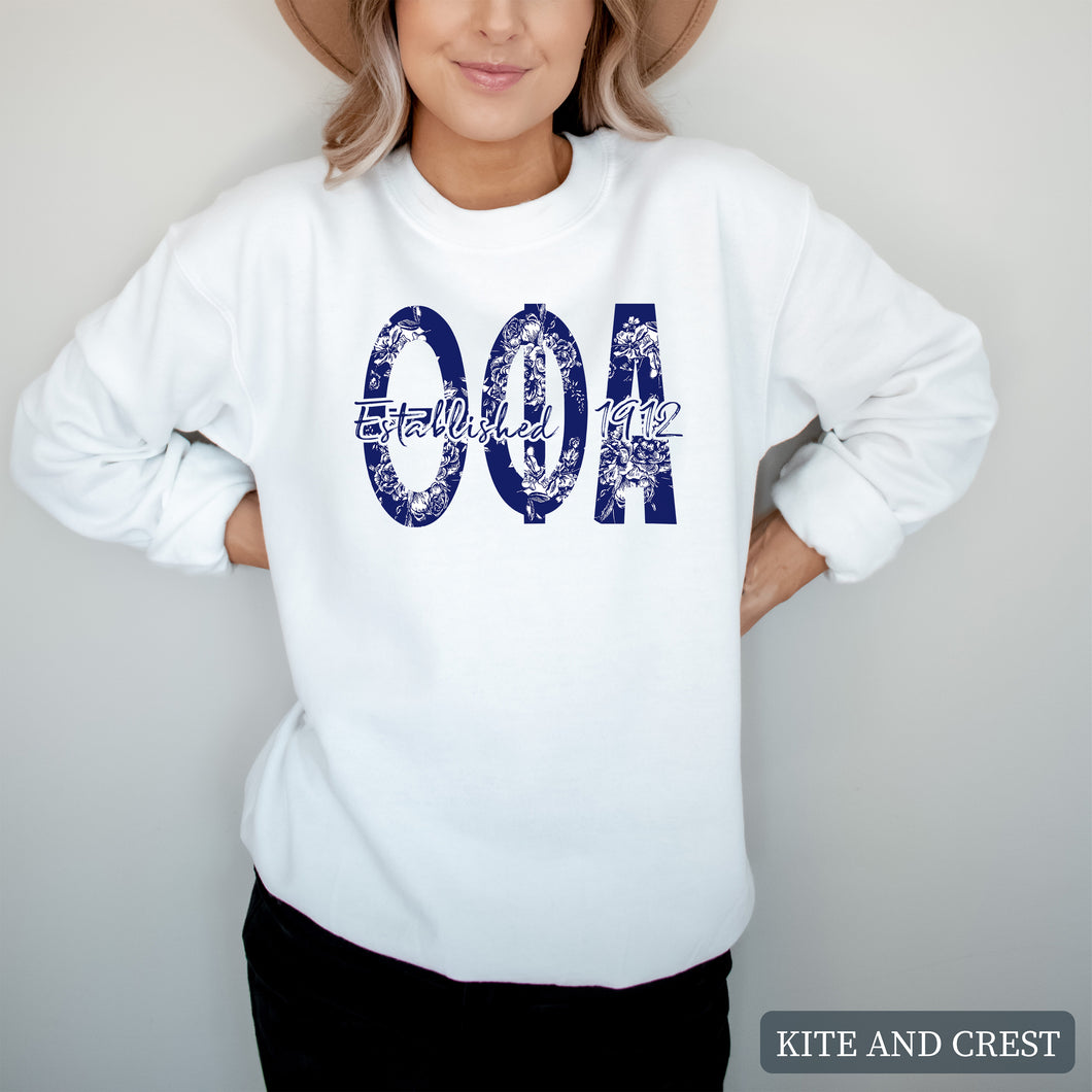 Blue Floral Sorority Crewneck Sweatshirt