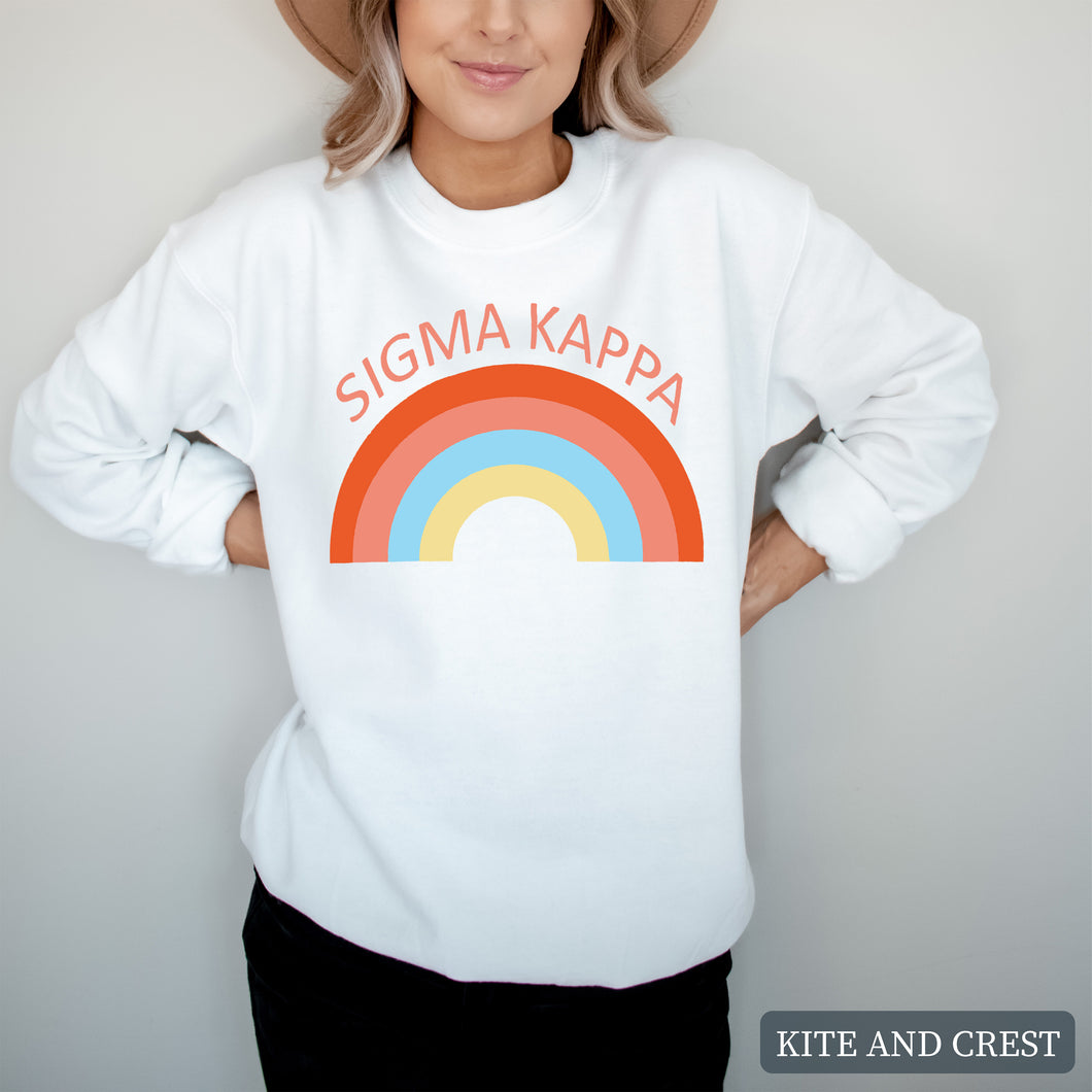 Sweatshirt - Colorful Rainbow Crewneck Sweatshirt