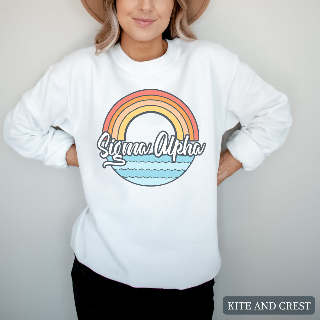 Wavy Rainbow Crewneck Sweatshirt