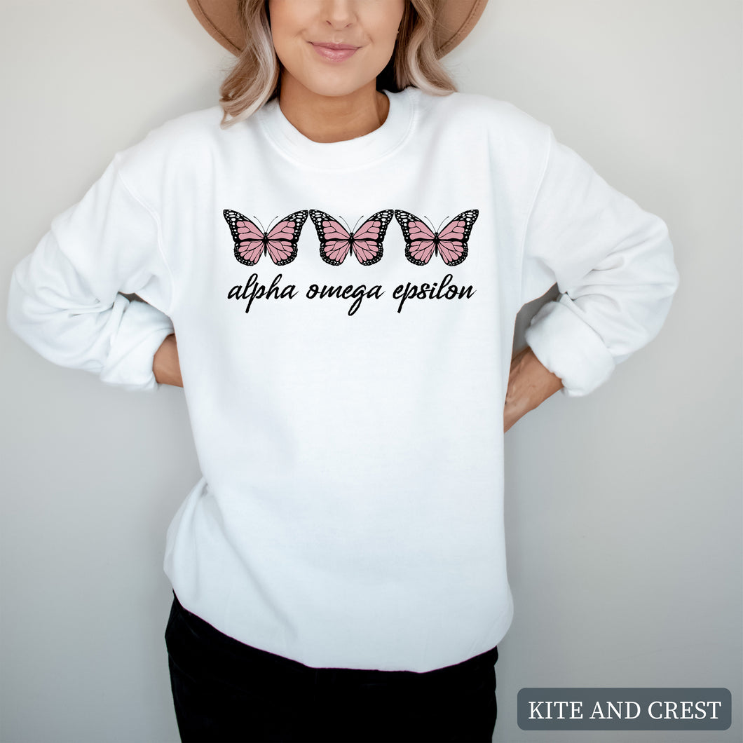 Three Butterflies Crewneck Sweatshirt