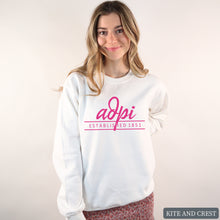 Load image into Gallery viewer, Sweatshirt |pinkEstablished Crewneck Sweatshirt | Sorority Gift Idea
