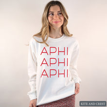 Load image into Gallery viewer, Sweatshirt | Red and Stacked Crewneck Sweatshirt | Sorority Gift Idea
