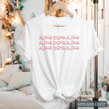 Load image into Gallery viewer, T-Shirt | Red and Stacked Shirt | Sorority Gift Idea
