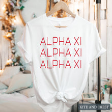 Load image into Gallery viewer, T-Shirt | Red and Stacked Shirt | Sorority Gift Idea
