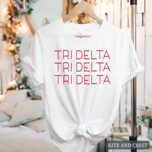 Load image into Gallery viewer, T-Shirt | Red and Stacked Shirt | Sorority Gift Idea
