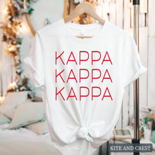 Load image into Gallery viewer, T-Shirt | Red and Stacked Shirt | Sorority Gift Idea
