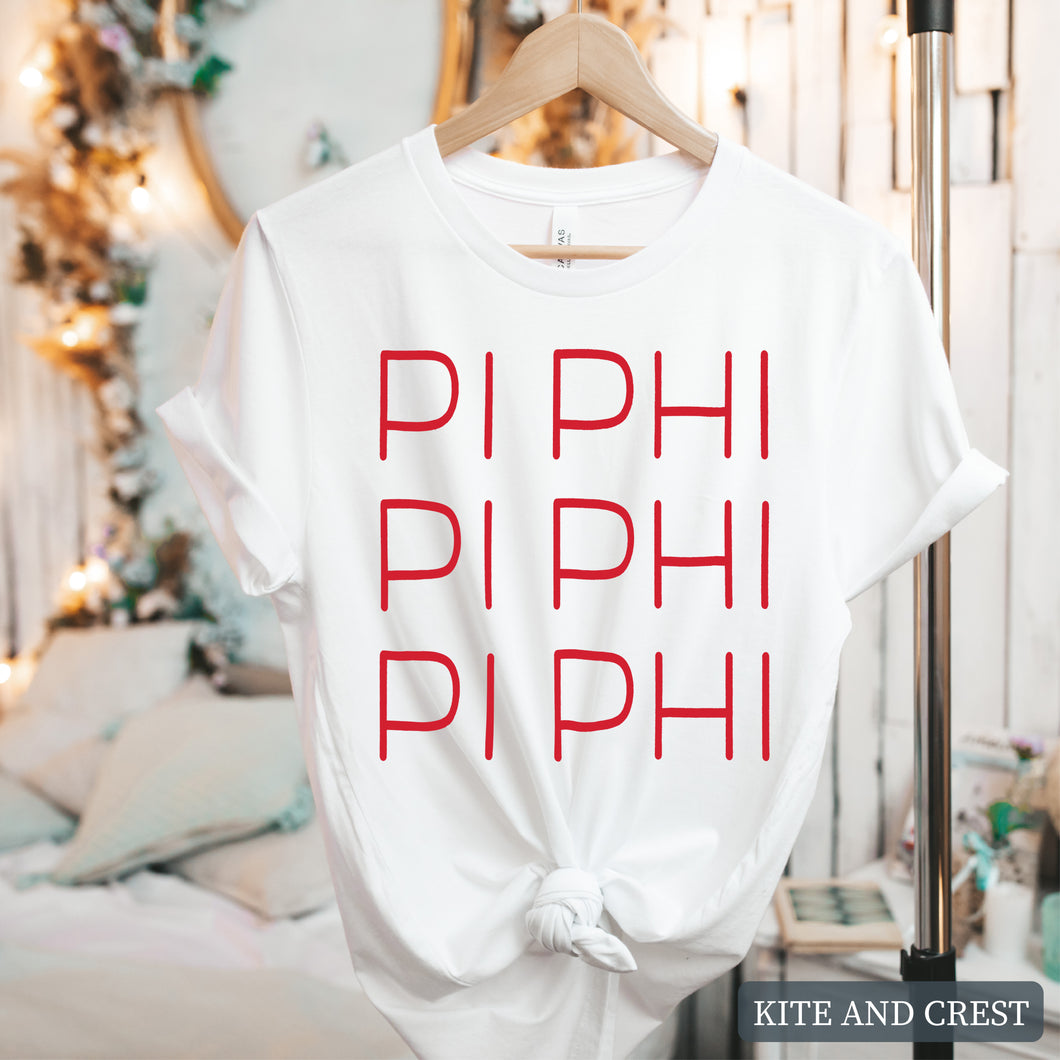 T-Shirt | Red and Stacked Shirt | Sorority Gift Idea