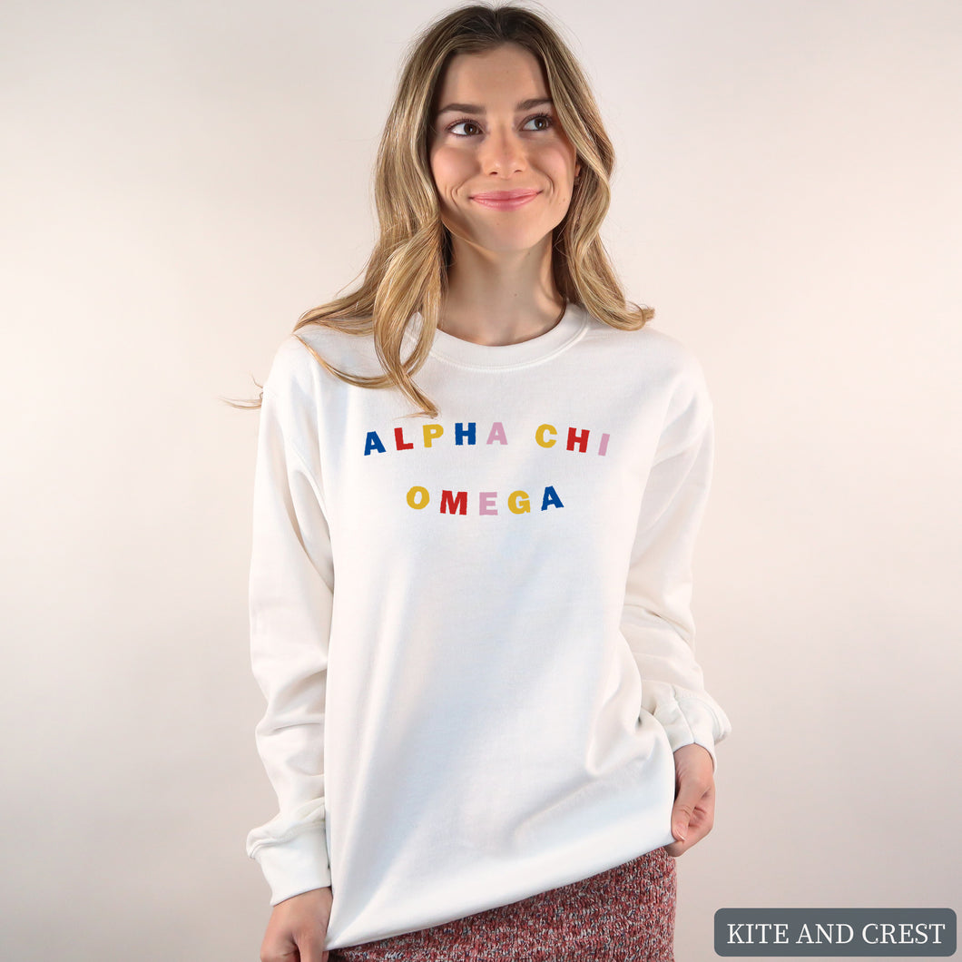 Sweatshirt | Circular Colorful Crewneck Sweatshirt | Sorority Gift Idea