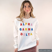 Load image into Gallery viewer, Sweatshirt | Circular Colorful Crewneck Sweatshirt | Sorority Gift Idea
