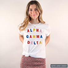 Load image into Gallery viewer, T-Shirt | Circular Colorful Shirt | Sorority Gift Idea
