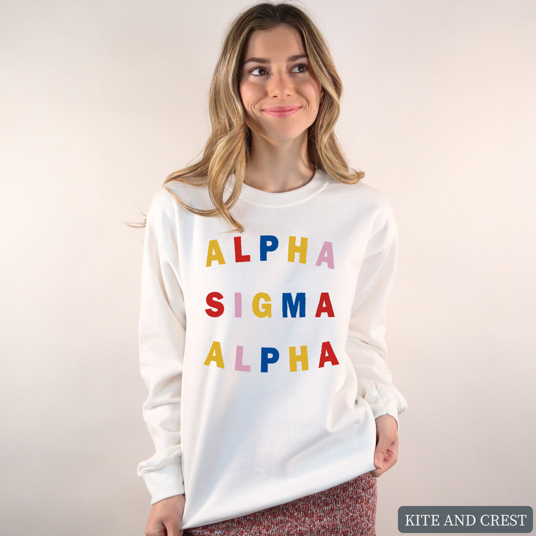 Sweatshirt | Circular Colorful Crewneck Sweatshirt | Sorority Gift Idea