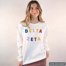 Load image into Gallery viewer, Sweatshirt | Circular Colorful Crewneck Sweatshirt | Sorority Gift Idea
