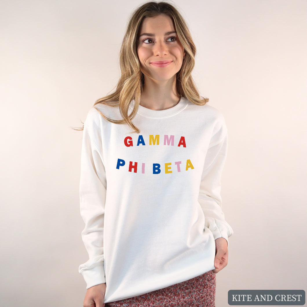 Sweatshirt | Circular Colorful Crewneck Sweatshirt | Sorority Gift Idea