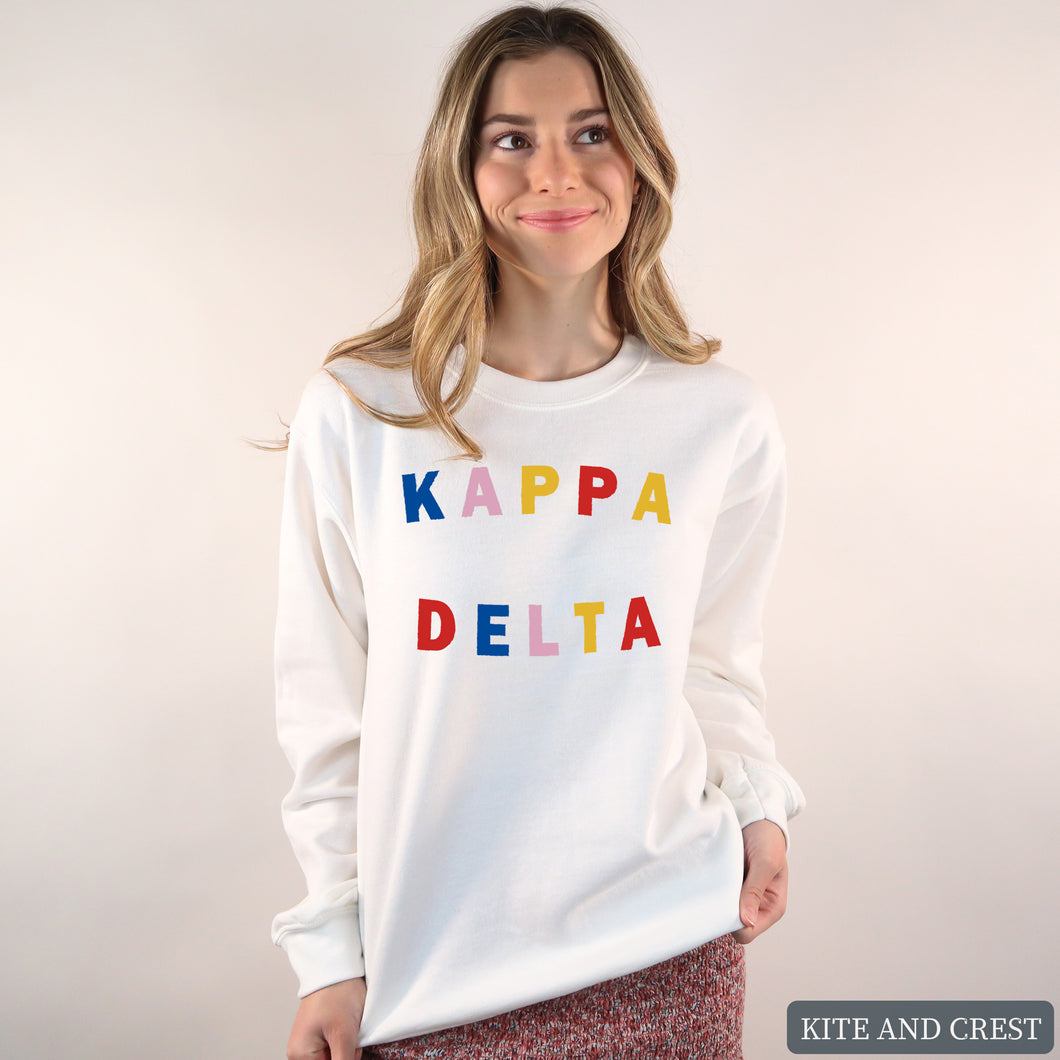 Sweatshirt | Circular Colorful Crewneck Sweatshirt | Sorority Gift Idea