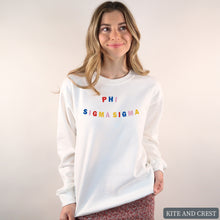 Load image into Gallery viewer, Sweatshirt | Circular Colorful Crewneck Sweatshirt | Sorority Gift Idea
