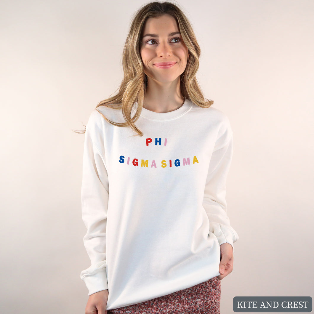 Sweatshirt | Circular Colorful Crewneck Sweatshirt | Sorority Gift Idea