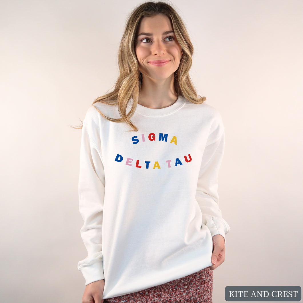 Sweatshirt | Circular Colorful Crewneck Sweatshirt | Sorority Gift Idea