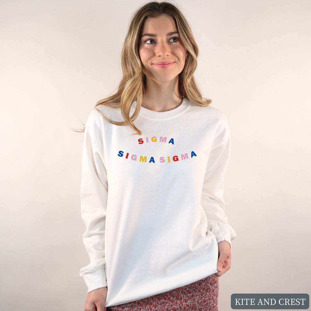 Sweatshirt | Circular Colorful Crewneck Sweatshirt | Sorority Gift Idea