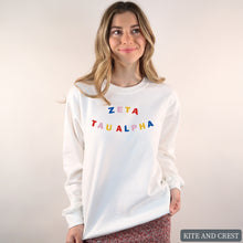 Load image into Gallery viewer, Sweatshirt | Circular Colorful Crewneck Sweatshirt | Sorority Gift Idea
